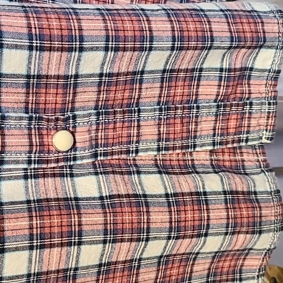 ROEBUCK & CO. MENS BIG AND TALL SHORT SLEEVE FRONT SNAP RED PLAID SHIRT SIZE XXL - Picture 7 of 8